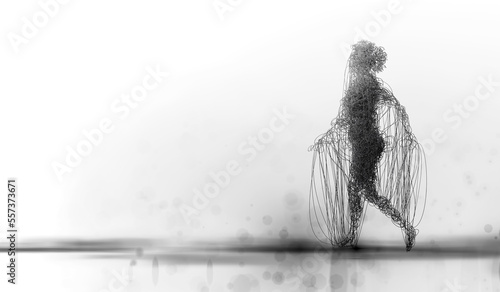 Woman made from wires, conceptual illustration photo