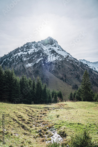 Mountain landscape with snow