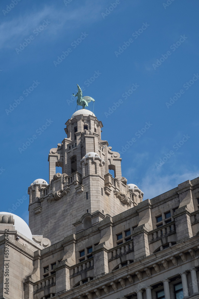 The Liver Bird on top of the Liver Building in Liverpool