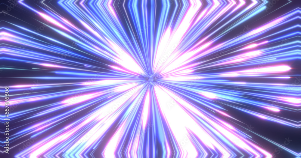 Naklejka premium Abstract bright glowing neon multicolored rainbow energy magical multicolored lines and stripes distorted. Abstract background