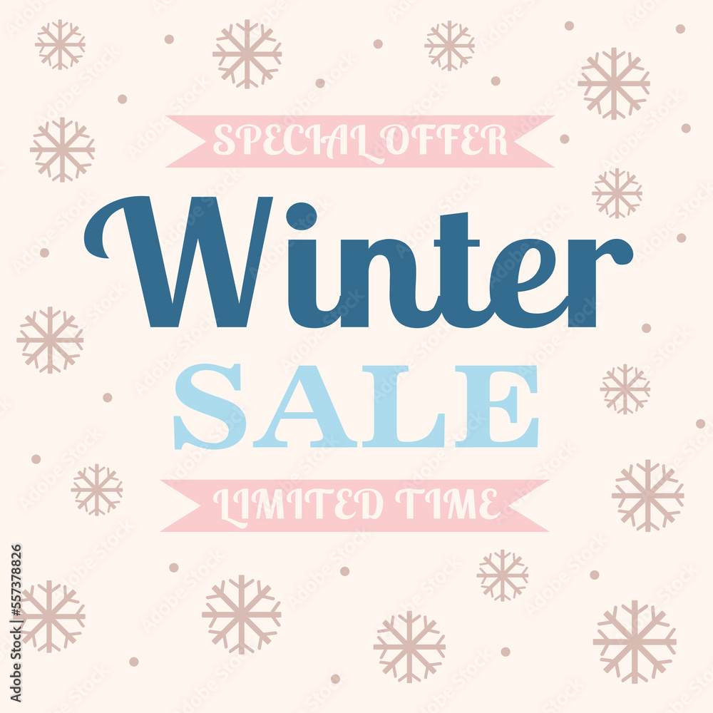 Winter sale.Special offer winter holiday banner.