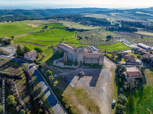The monastery of Santa Maria de Serrateix  Viver and Serrateix  in the Catalan region of Bergada. Catalonia Spain