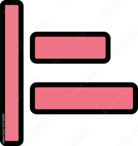 Left alignment Vector Icon Design Illustration