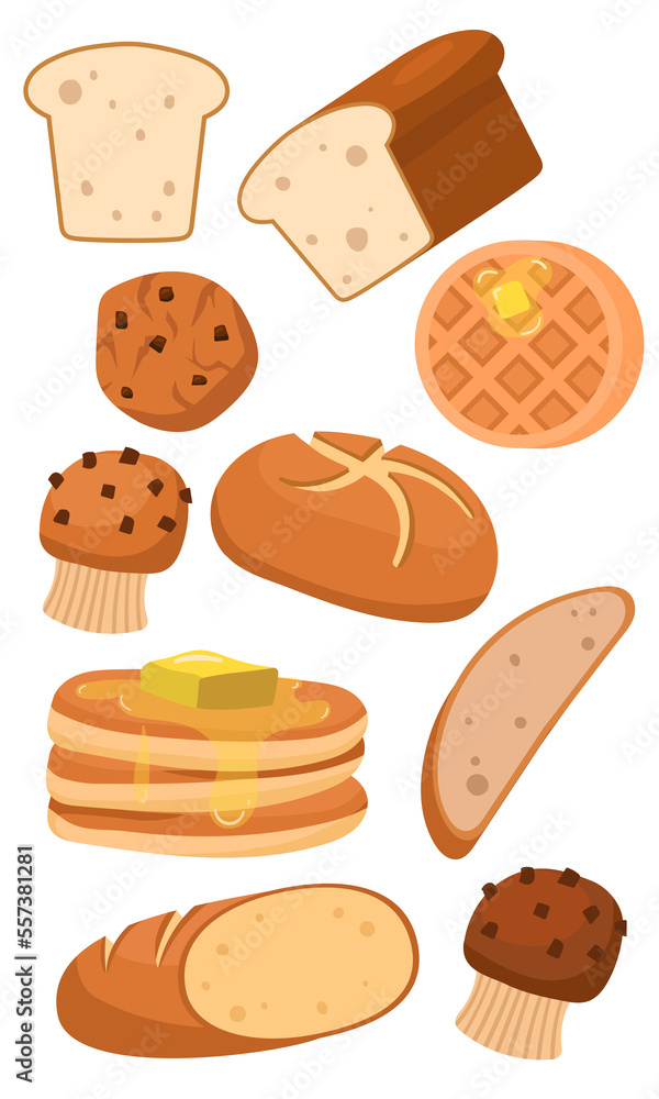 Poster frame template with bread products. Rye, whole grain bread and pretzel, muffin, pita , ciabatta and wheat bread, croissant, bagel, french baguette for design menu bakery Poster frame template with bread products. Rye, whole grain bread and pretzel, muffin, pita , ciabatta and wheat bread, croissant, bagel, french baguette for design menu bakery
