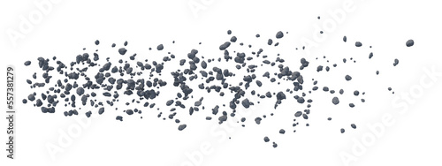 Asteroid belt isolated transparent backgound 3d rendering