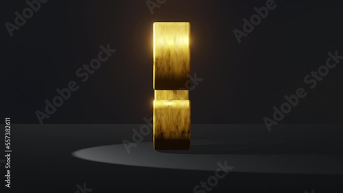 Video 4K countdown 3D numbers in gold color