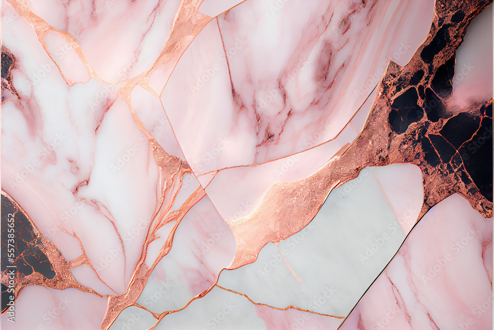 Pink and gold marble texture background 