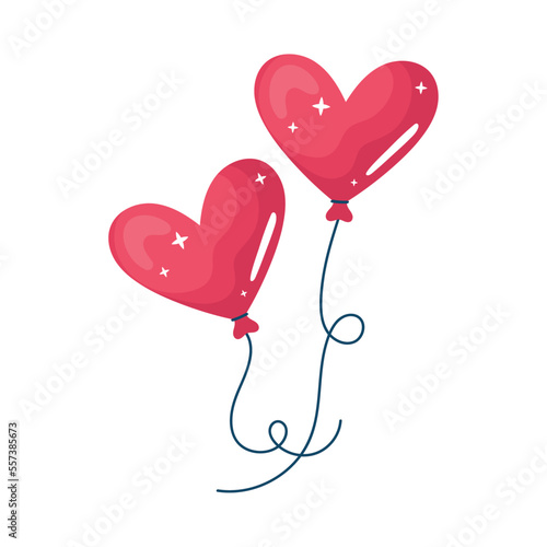 Fototapet hearts love balloons helium