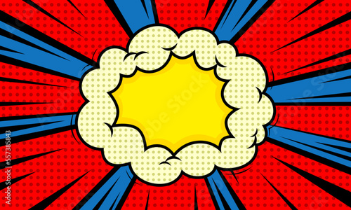 Pop art comic background with clouds Cartoon Illustration Vector
