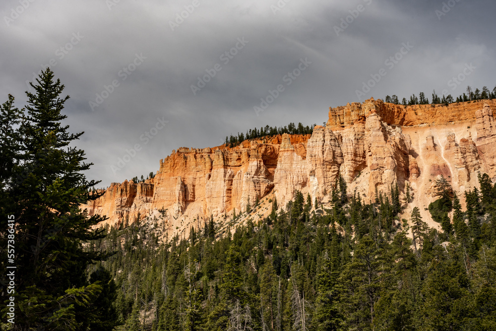Rain Clouds Smear Over the Rim of Bryce Canyon