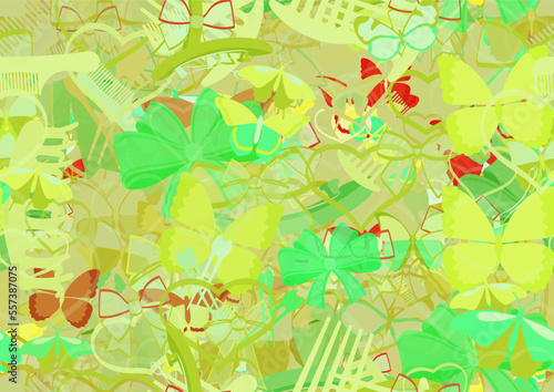 Background pattern abstract design texture. Seamless. Theme is about hair clips, design, colorful, art, ornate, hairpin, vector, spring, silhouette, comb, various, slip, romance, gorgeous