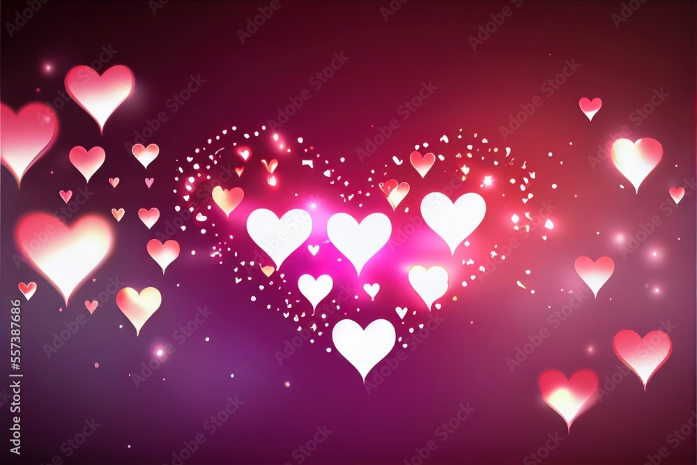 St Valentines Day - love, hearts, and romance are in the air on Valentine's Day. This American holiday celebrates love, and this generative AI image has all the hearts you desire