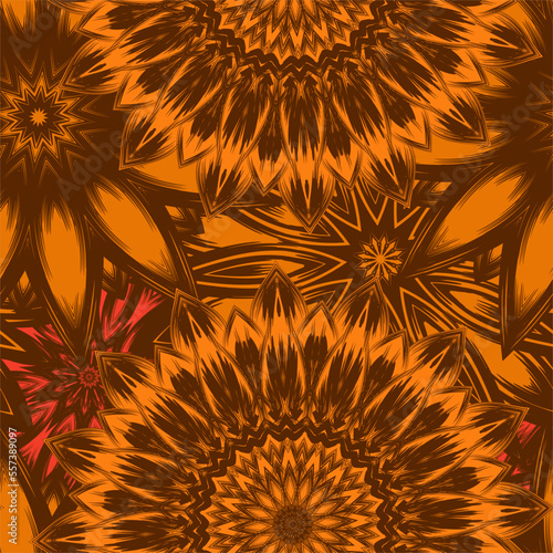 Flowers. Seamless floral background. Tracery handmade nature ethnic fabric backdrop pattern. Textile design texture. Decorative color art. Vector
