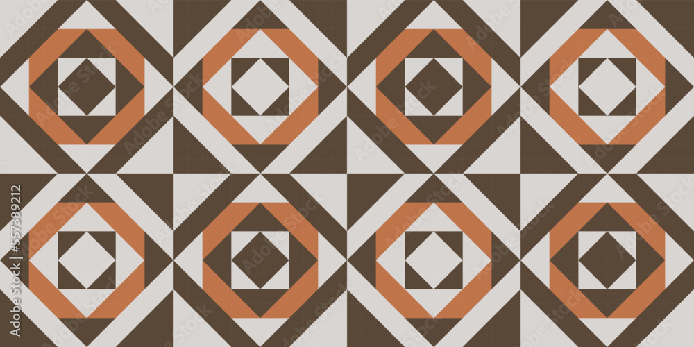 Fototapeta premium Abstract geometric barn quilt seamless pattern