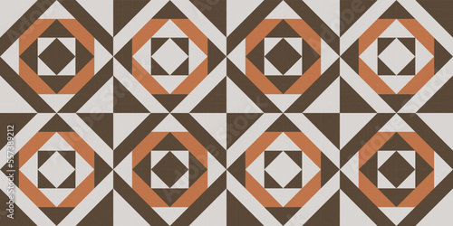 Abstract geometric barn quilt seamless pattern