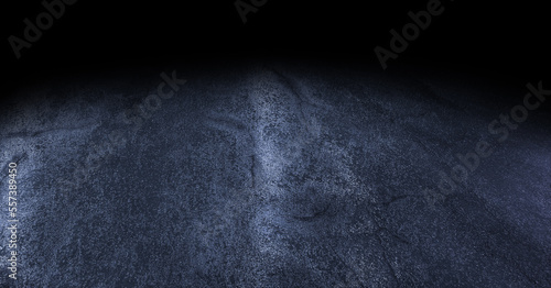 Wet asphalt road with dark background 3D rendering