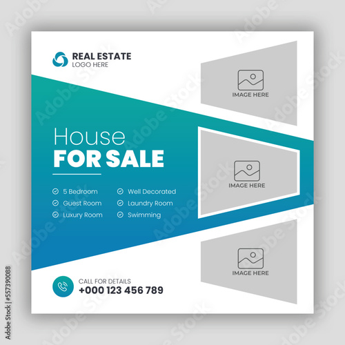Real estate social media post web banner template