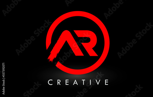 Free Download Red AR Brush Letter Logo Design. Creative Brushed Letters Icon Logo. - GFXLoad