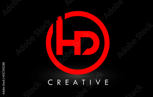 Red HD Brush Letter Logo Design. Creative Brushed Letters Icon Logo.
