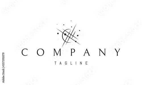 Vector logo on which an abstract image of geometric shapes in the form of open space.