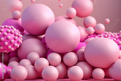 pink balls and balloons  Generative Ai
