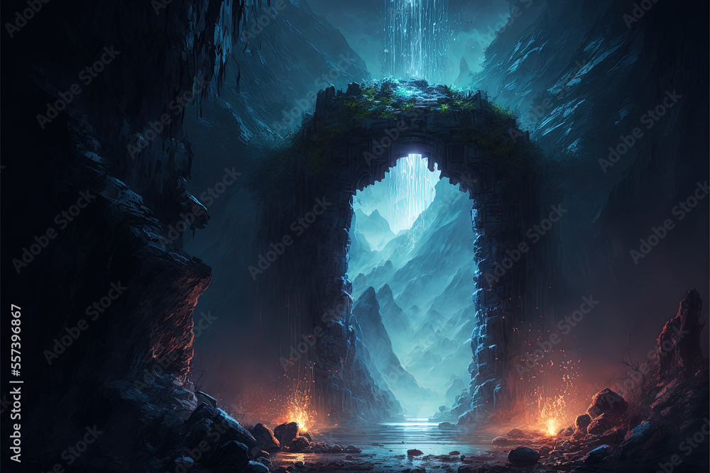 Portal to another world, Fantasy Doorway, Abstract Art, Digital Illustration