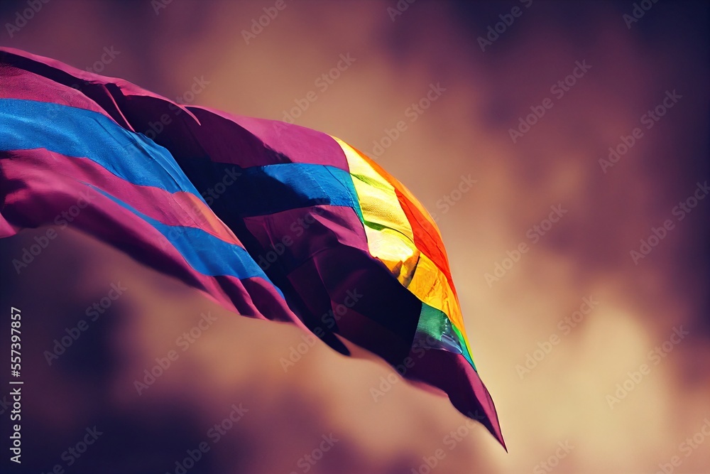 rainbow flag isolated on a white background, symbol of tolerance and ...