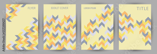 Corporate brochure cover layout set A4 design. Modernism style creative flyer mockup set Eps10.