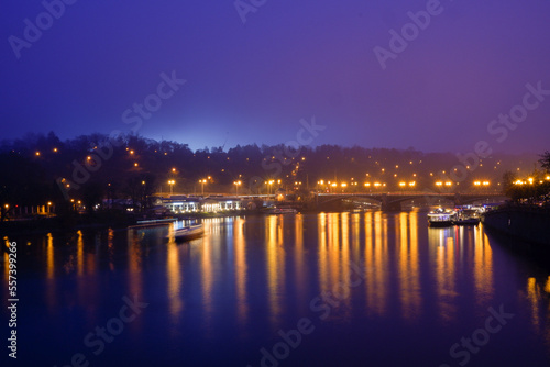 Čechův most in foggy evening 