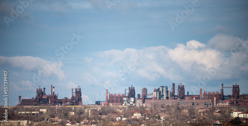 destroyed buildings of the workshop of the Azovstal plant in Mariupol Ukraine