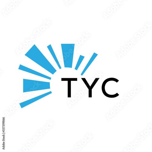 TYC letter logo. TYC blue image on white background and black letter. TYC technology  Monogram logo design for entrepreneur and business. TYC best icon.
