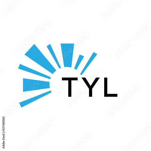 TYL letter logo. TYL blue image on white background and black letter. TYL technology  Monogram logo design for entrepreneur and business. TYL best icon.
