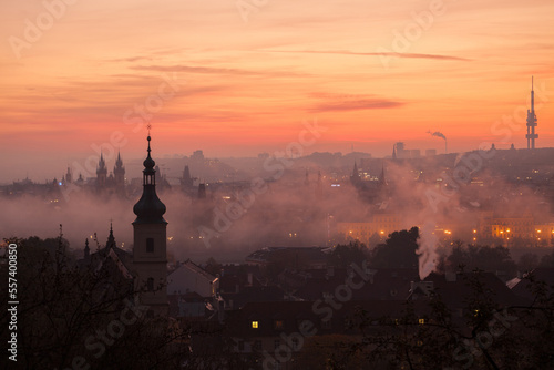 Prague, Bohemia, Czech Republic at sunrise