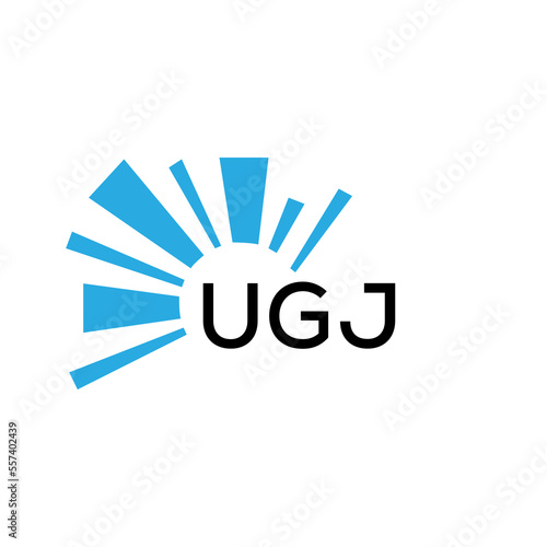 UGJ letter logo. UGJ blue image on white background and black letter. UGJ technology  Monogram logo design for entrepreneur and business. UGJ best icon.
 photo