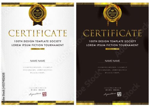 賞状７３　certificate　認定証　ディプロマ　表彰状　招待状２０　Menu