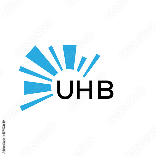 UHB letter logo. UHB blue image on white background and black letter. UHB technology  Monogram logo design for entrepreneur and business. UHB best icon.
 photo