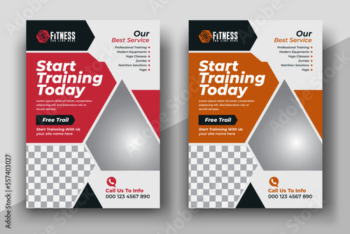 Fitness Gym Flyer Template, creative clean fitness and gym flyer template, Sports Flyer banner template