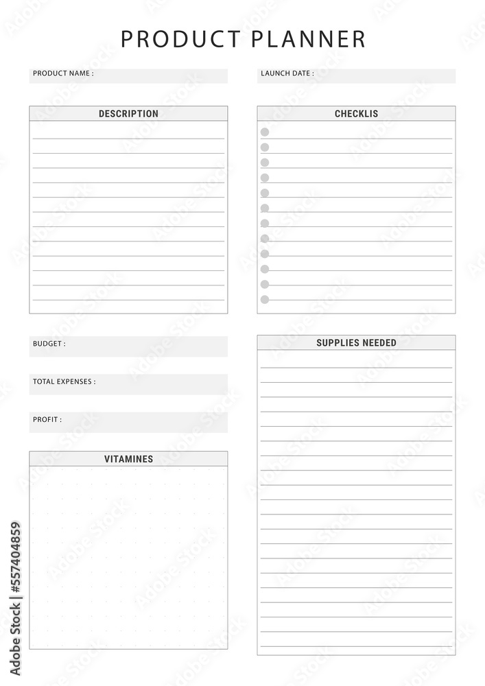 Business Planner Templates Product planner Business Planner Templates Product planner