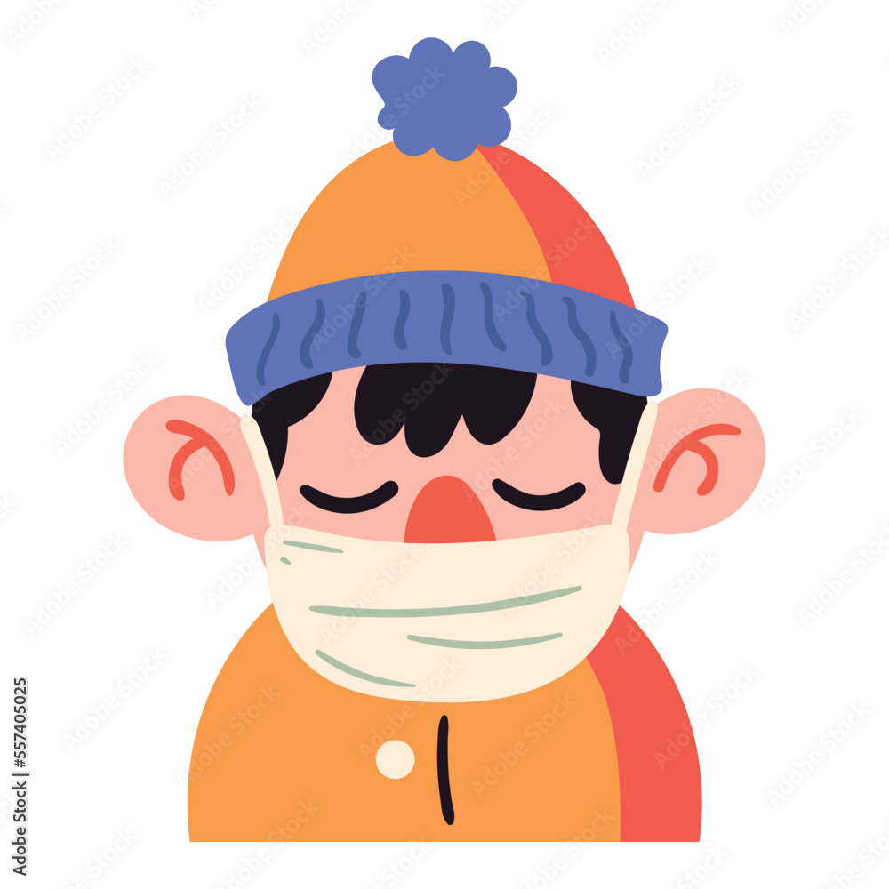 man sick with face mask man sick with face mask