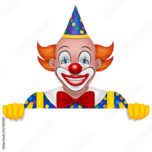 isolated clown illustration for carnival and circus posters