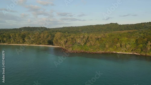 Unbelievable aerial view flight wide orbit overview drone
koh kood Taphao natural beach thailand, golden hour 2022. 4k marnitz Cinematic photo