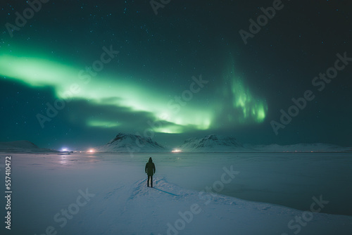 Polarlichter über einem Fjord - ai generiert © Nicola