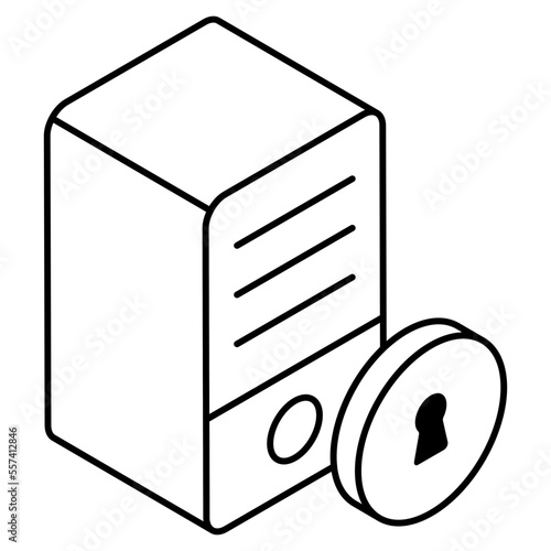 Conceptual flat design icon of cpu security 