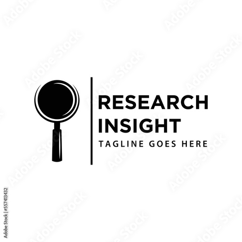 Magnifier vector flat isolated image.Research insight logo icon vector template. Research logo with simple and elegant magnifying glass symbol.