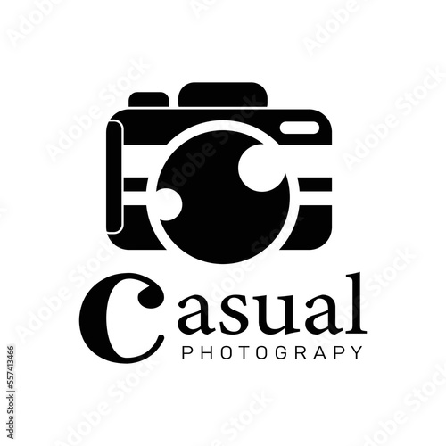 casual camera photography logo icon vector template