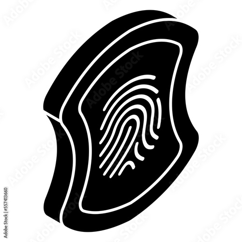 Creative design icon of fingerprint shield 