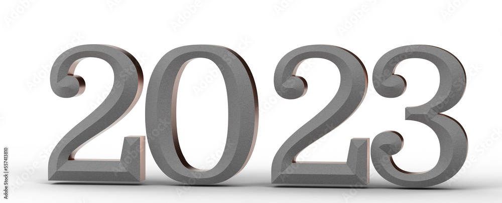 Happy New Year 2023. 3D illustration numbers isolated Happy New Year 2023. 3D illustration numbers isolated