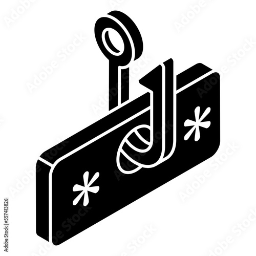 An editable design icon of password phishing