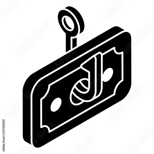Creative design icon of money phishing 