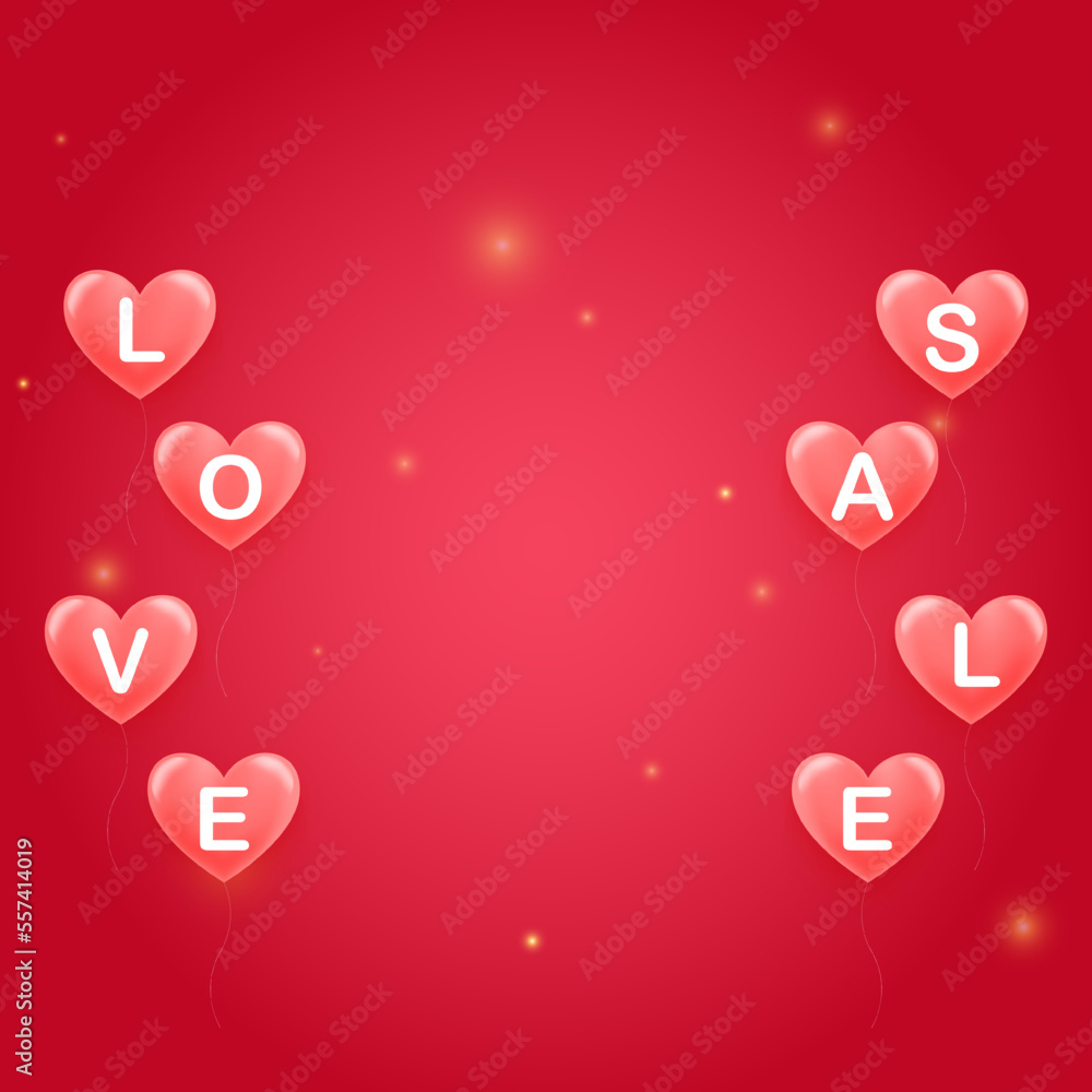 Happy Valentine's Day banner. Holiday background with a pink balloon. Vector illustration. Vector art and illustration of love and valentine. Vector symbols of love for Happy Women's, Mother's